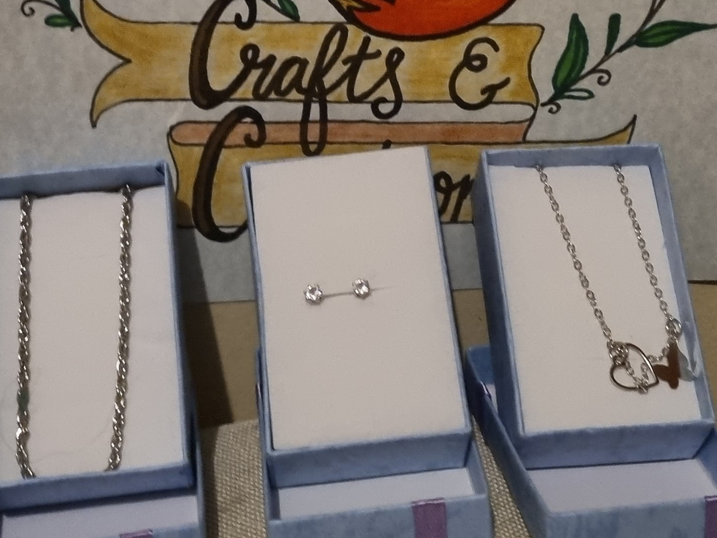 Braclets and a pair of rhinestone earrings