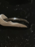 Mens black stainless steel thin band.