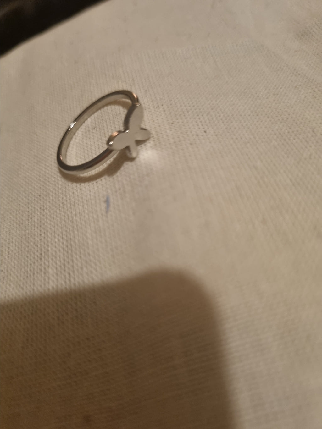 Ladies silver butterfly ring