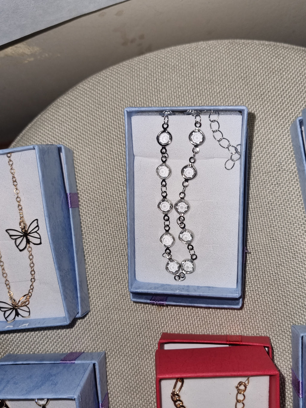 5 varieties of braclets and 1 2 pcs set ring and braclet set braclets are $6.00 each.