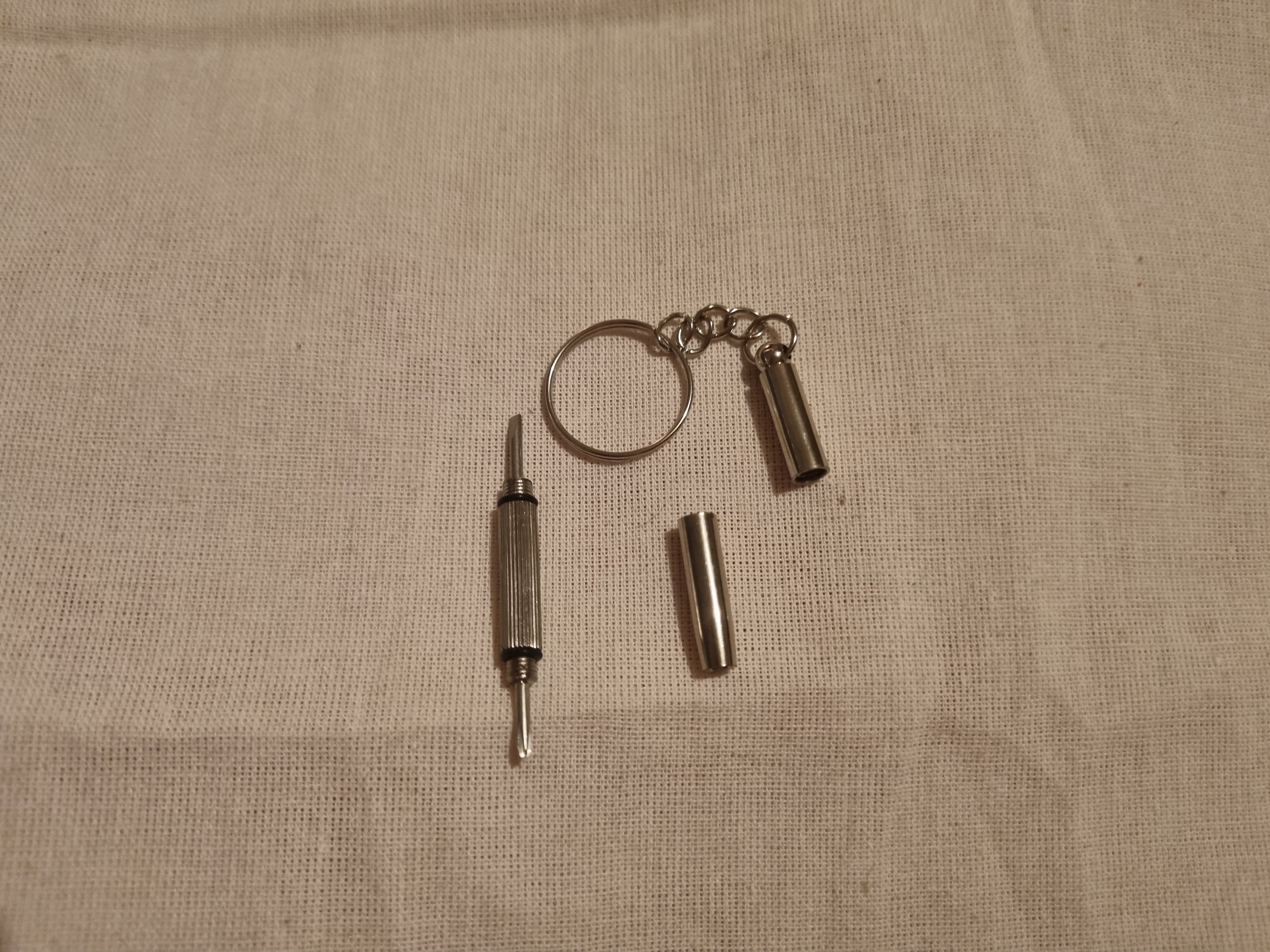 Keychain watch and glasses tool