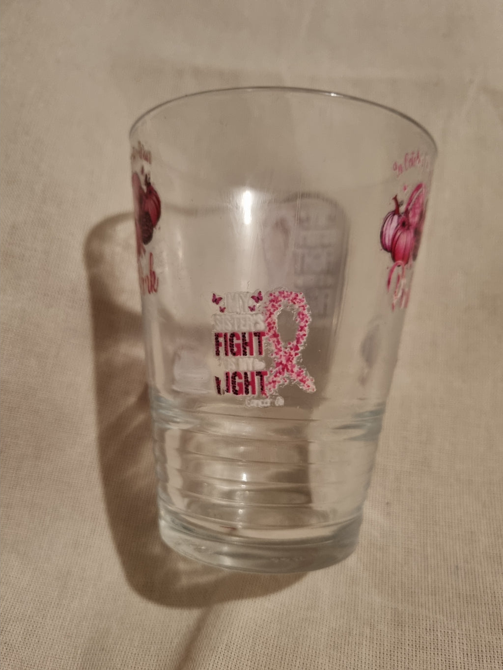Pink fight decal glass