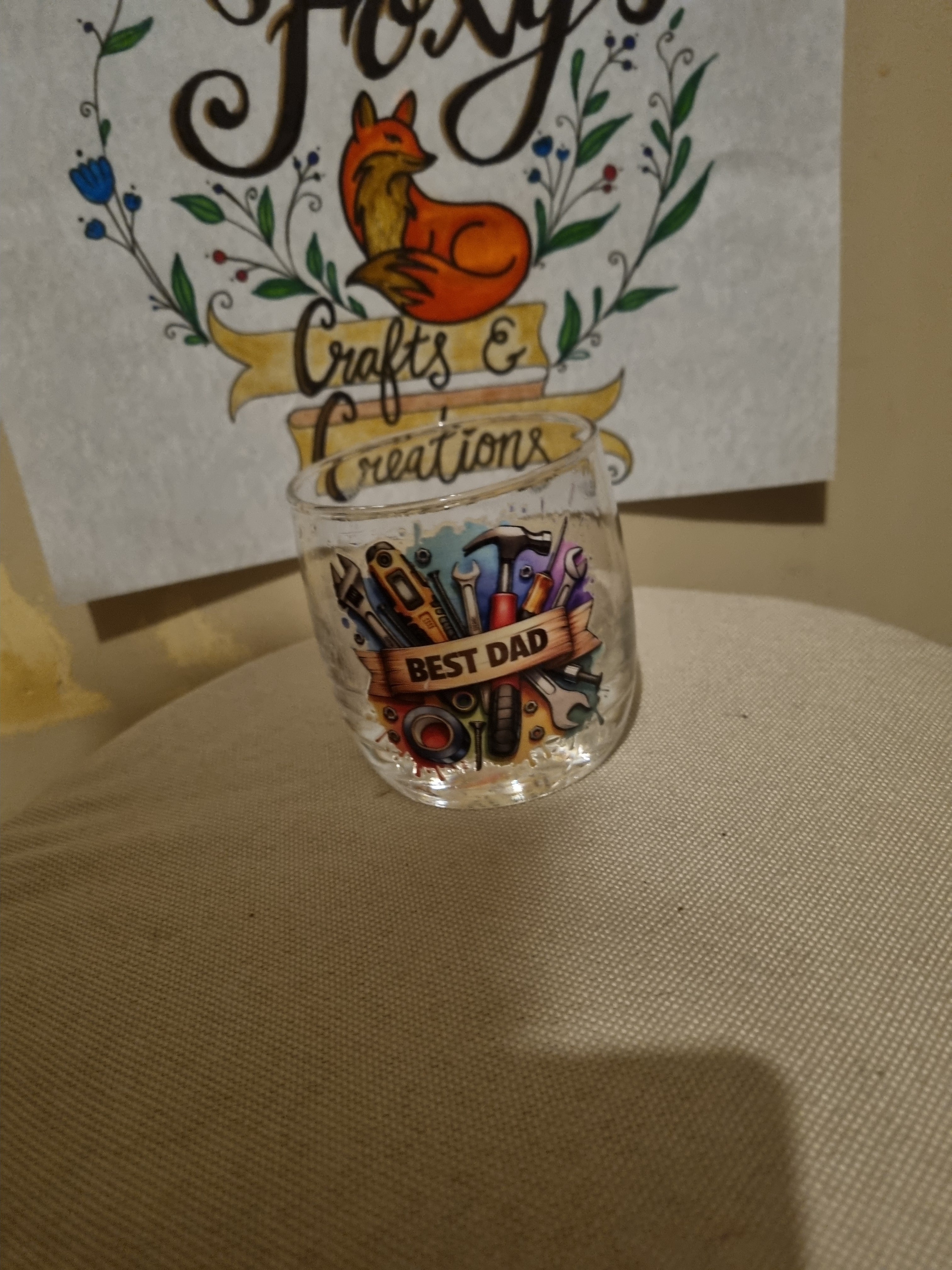 Glass tumbler just for Dad.
