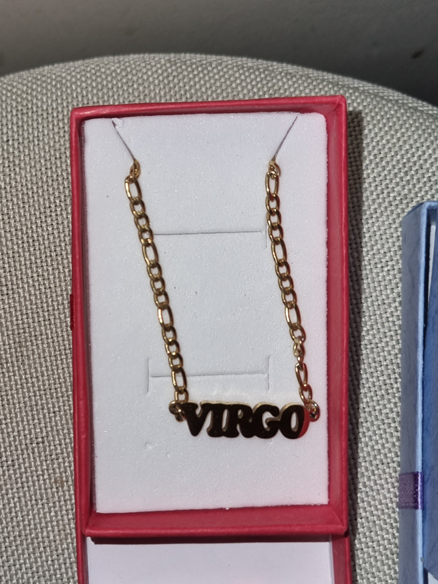 Beautifully designed gold plated Virgo necklace.
