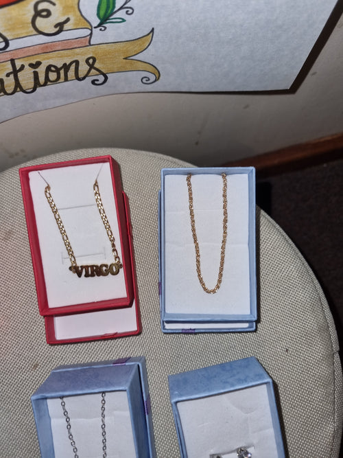 Beautifully designed gold plated Virgo necklace.