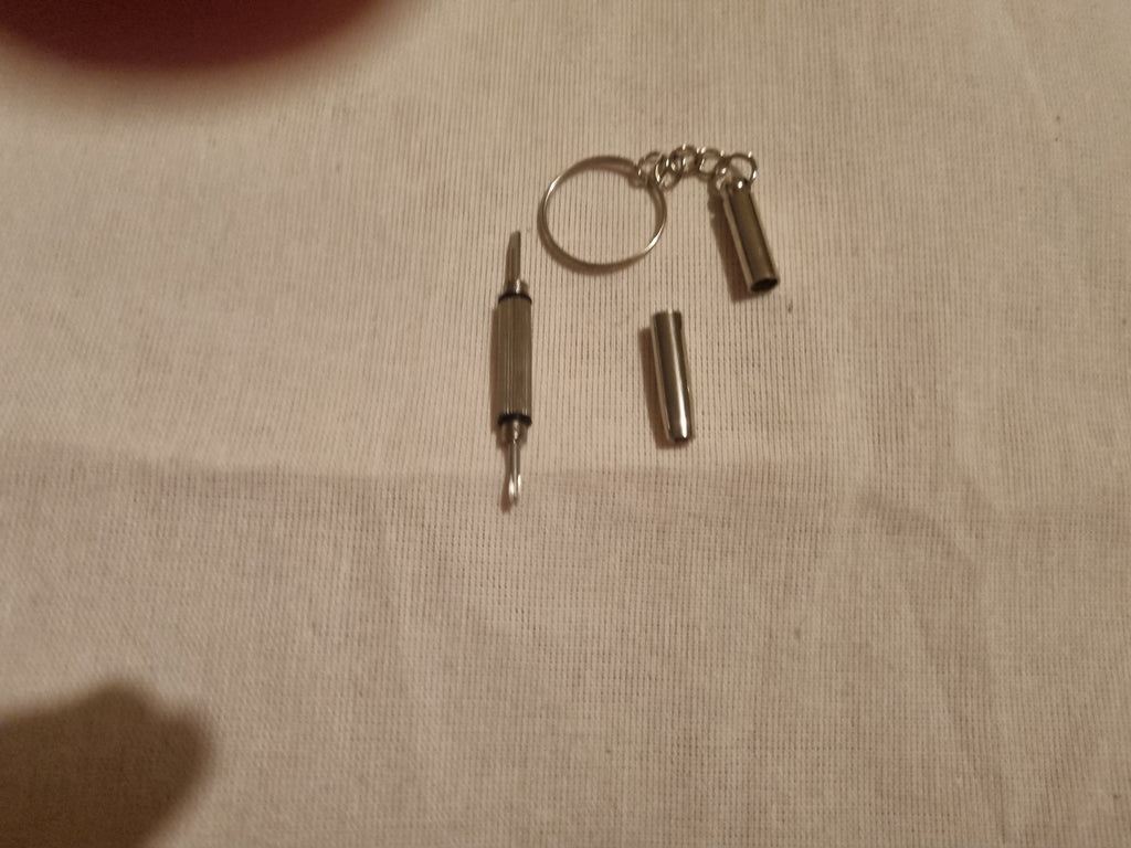 Keychain watch and glasses tool