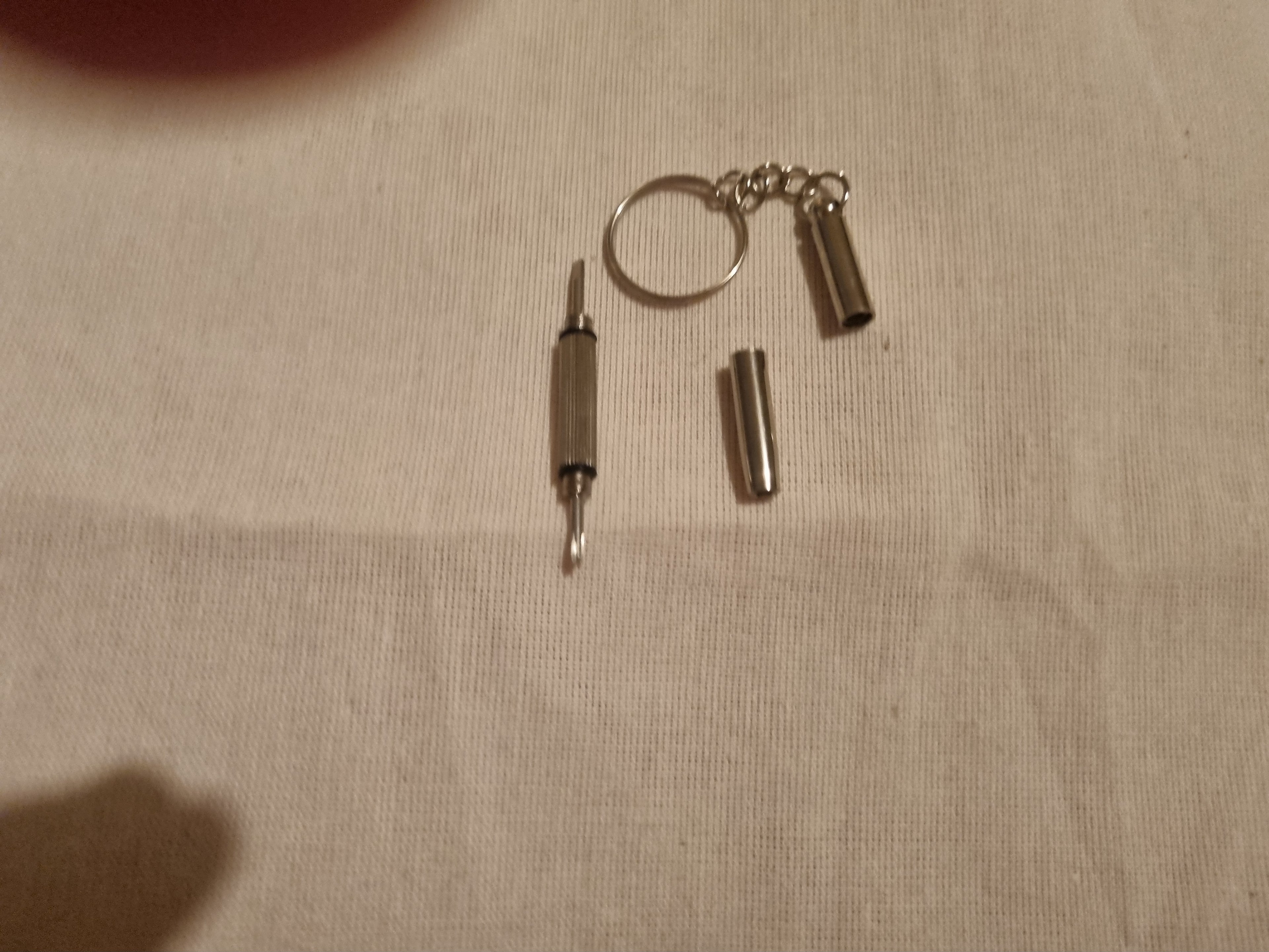 Keychain watch and glasses tool