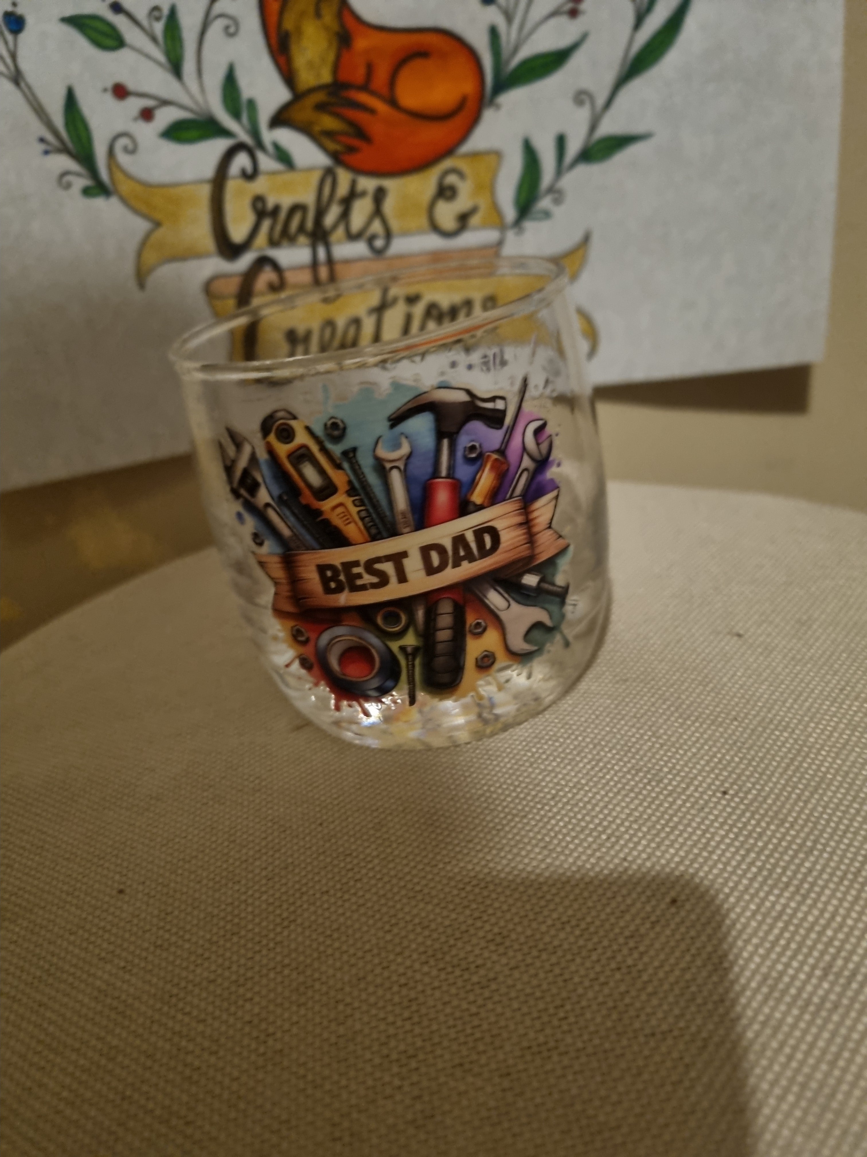 Glass tumbler just for Dad.
