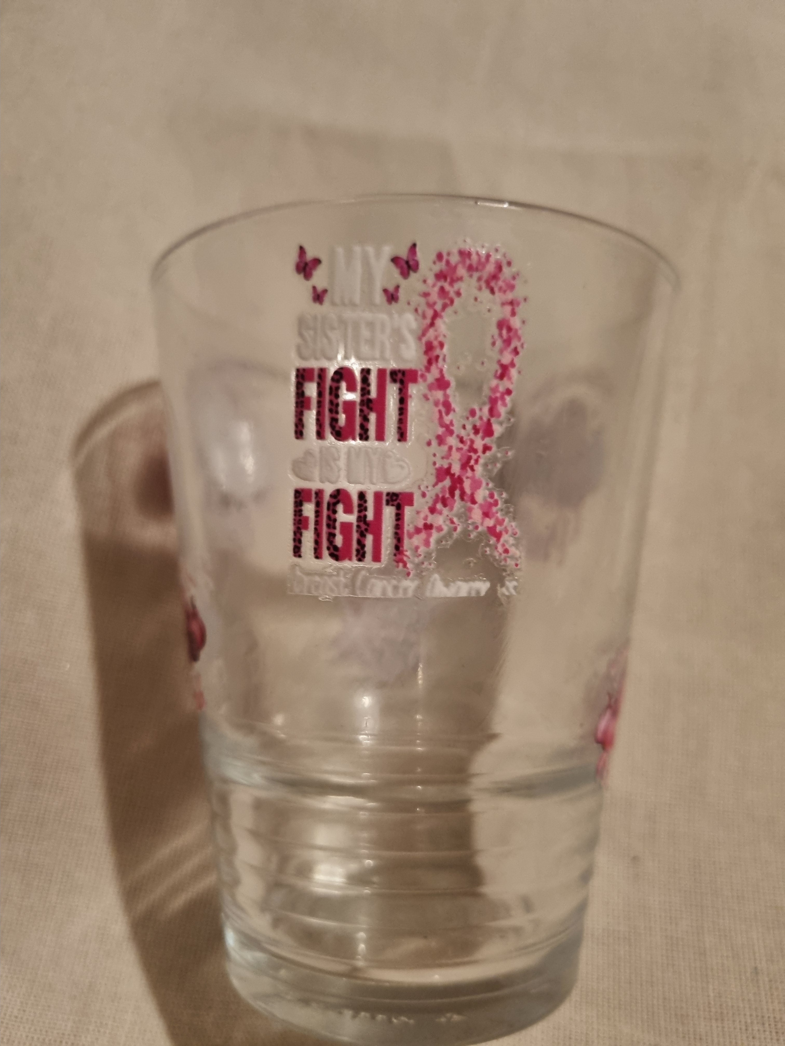 Pink fight decal glass